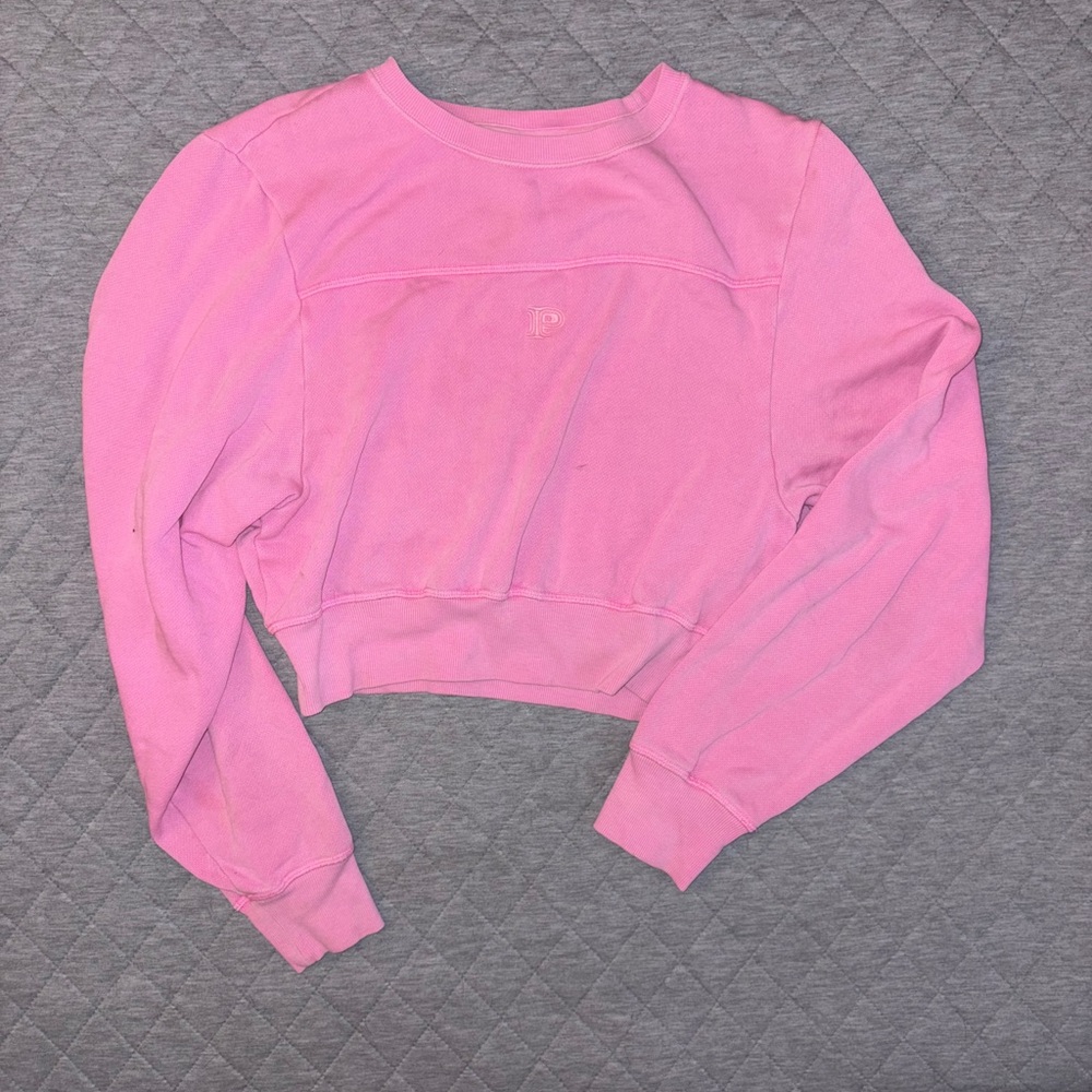 PINK Victoria's Secret Light Pink Cropped Sweatshirt